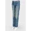 Large pearls jeans