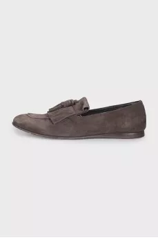 Men's suede tassel loafers