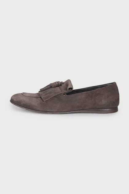 Men's suede tassel loafers