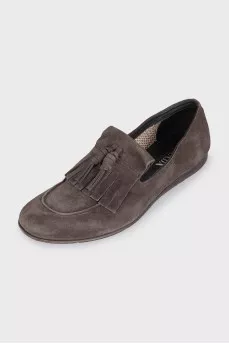 Men's suede tassel loafers