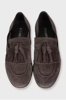 Men's suede tassel loafers