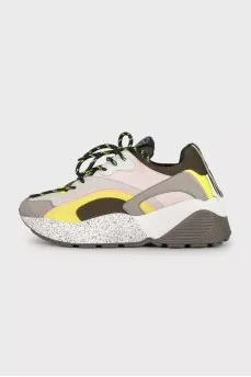 Combined sneakers with accent inserts