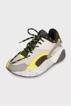 Combined sneakers with accent inserts