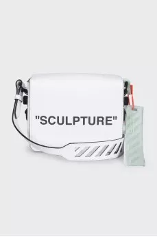 Біла шкіряна сумка Sculpture Binder Clip з биркою