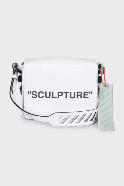 Біла шкіряна сумка Sculpture Binder Clip з биркою