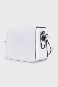 Біла шкіряна сумка Sculpture Binder Clip з биркою