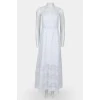 White maxi lace inserts sarafan