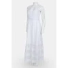 White maxi lace inserts sarafan