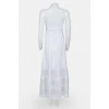 White maxi lace inserts sarafan