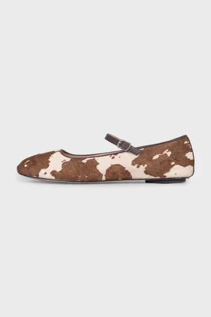 Pony print ballet flats
