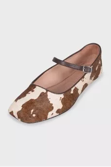 Pony print ballet flats