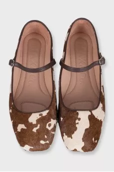 Pony print ballet flats