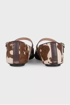 Pony print ballet flats