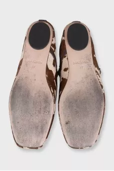 Pony print ballet flats