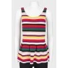 Multicolored striped basso top