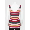 Multicolored striped basso top