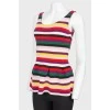 Multicolored striped basso top