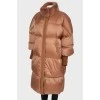 Down fur collar jacket long