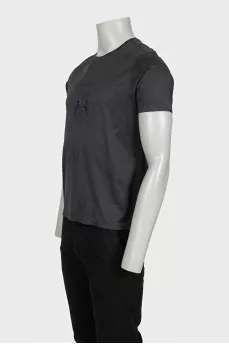Men's gray T-shirt with embroidered logo