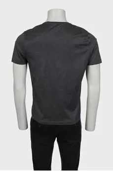 Men's gray T-shirt with embroidered logo