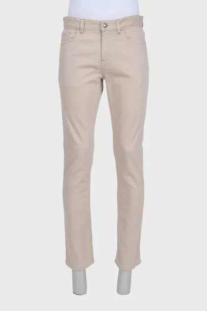Men's straight-leg jeans in beige