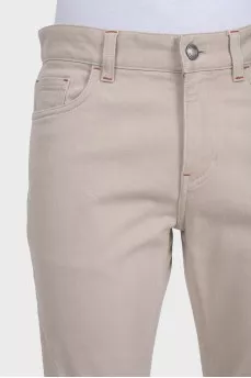 Men's straight-leg jeans in beige
