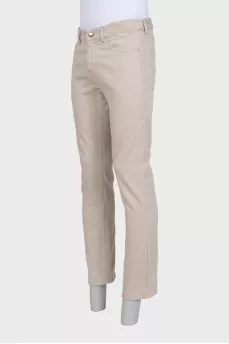 Men's straight-leg jeans in beige