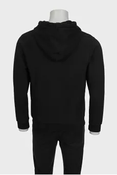 Men's black hoodie with a signature print