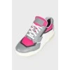 Leather contrasting colors sneakers