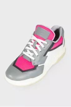 Leather contrasting colors sneakers