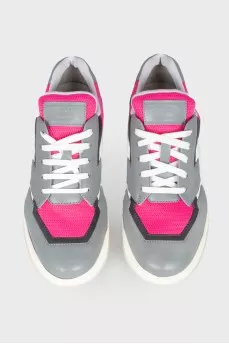Leather contrasting colors sneakers