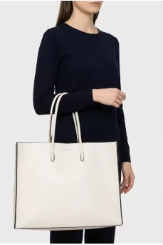 White leather shopper