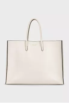 White leather shopper