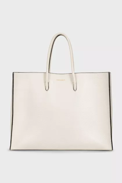 White leather shopper