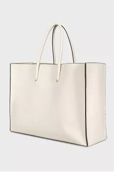 White leather shopper