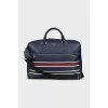 Men's blue leather briefcase