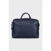Men's blue leather briefcase