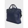Men's blue leather briefcase