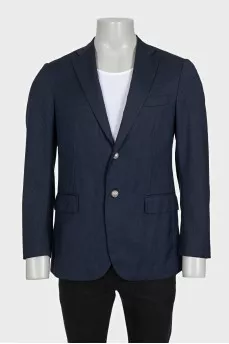 Men's blue single-breasted jacket