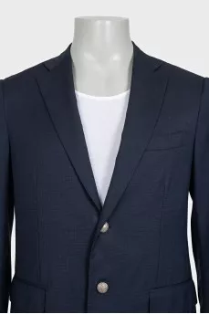 Men's blue single-breasted jacket