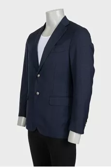 Men's blue single-breasted jacket