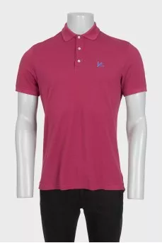 Men's purple polo shirt with logo