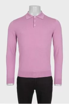 Men's purple wool polo shirt