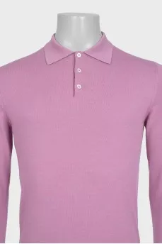 Men's purple wool polo shirt