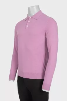 Men's purple wool polo shirt