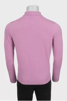 Men's purple wool polo shirt