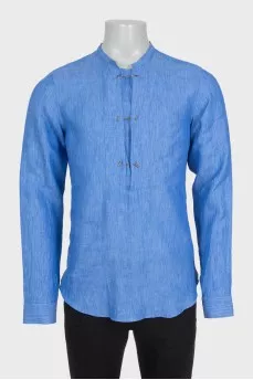Мужская льняная рубашка slim fit