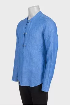 Мужская льняная рубашка slim fit