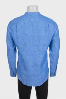 Мужская льняная рубашка slim fit