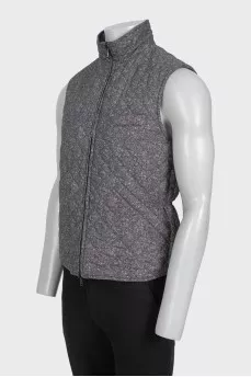 Men's reversible vest with zipper